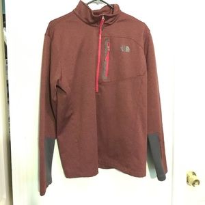 Men’s LG The North Face pullover in Cranberry/Grey